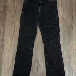 Zara Black High Rise Jeans Straight Leg